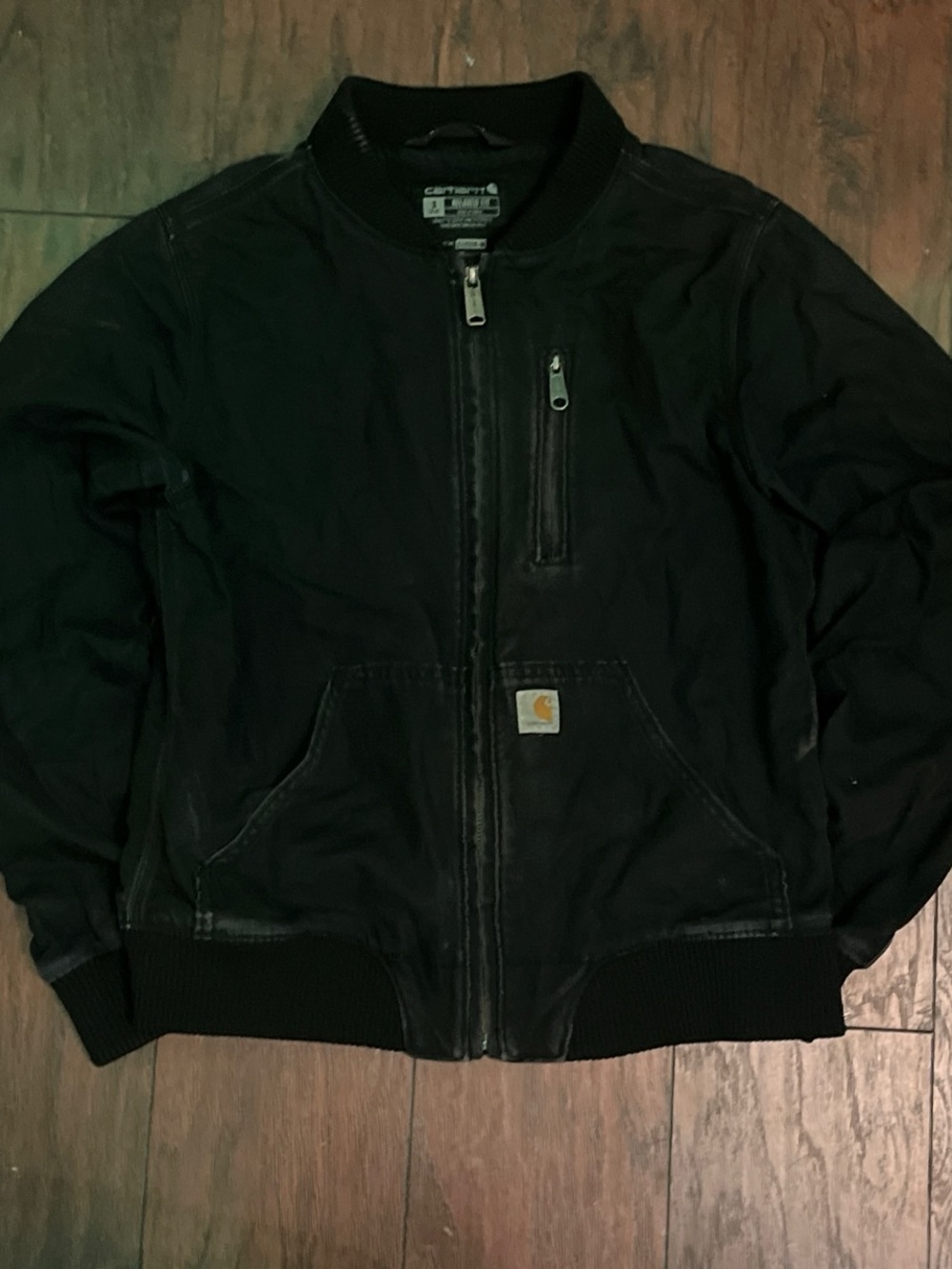 Carhartt Black Bomber Jacket with Patch Logo